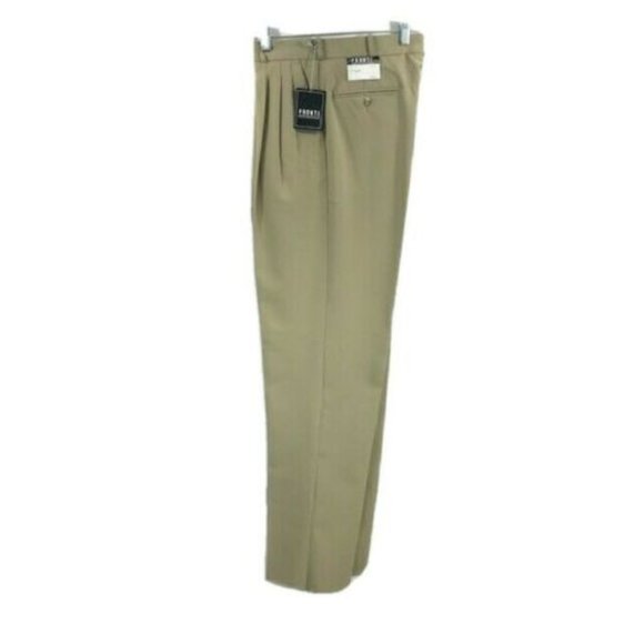 Pronti Men's Khaki Dress Pants Pleated Front Open Hem Size 33" Waist - Picture 4 of 4